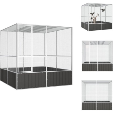 vidaXL Vogelkooi - naam - Kooi voor vogels - 213.5 x 217.5 x 211.5 cm - Ventilerend design - Vogelkooistandaard