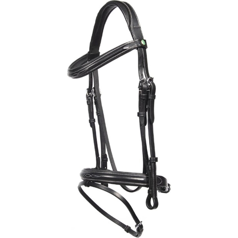 Lj Leathers Hoofdstel New Pro Rvs Gespen Zwart - middel