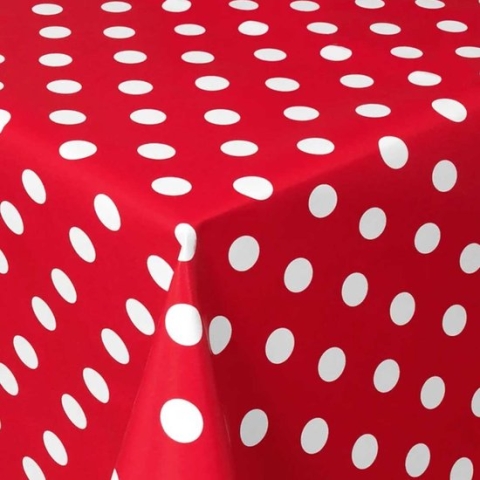 MixMamas Tafelzeil Grote Stip - Rol - 140 cm x 20 m - Rood/Wit
