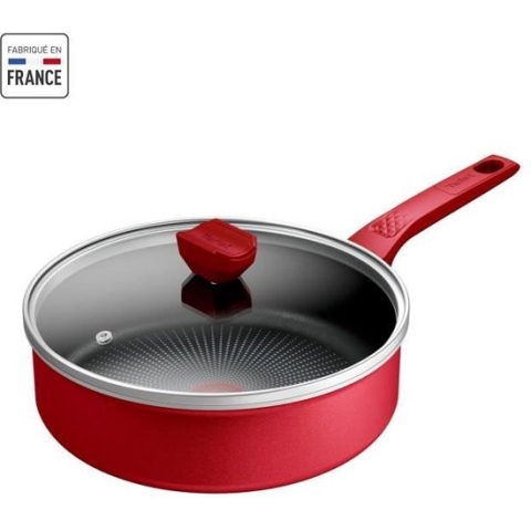 24 cm Sautowy Tefal, inductie, niet -aanbod, glasafdekking, ergonomisch, gemaakt in Frankrijk, dagelijkse expert C2893202