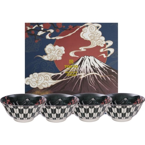 Tokyo Design Studio - Kabuki - Kommen Set - 4 stuks - 14,8x7cm 550ml