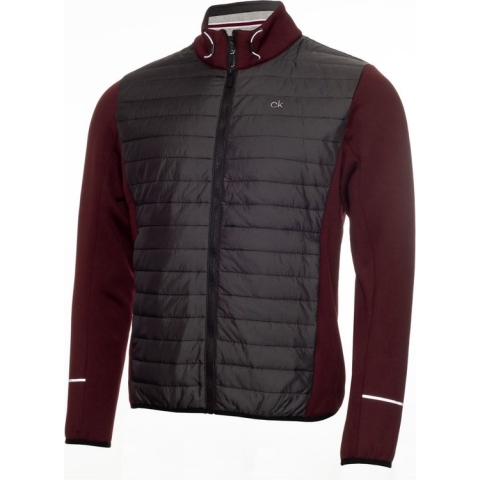 Calvin Klein Wrangell Hybride jack - Bordeau Rood/ Donker Grijs - Maat S