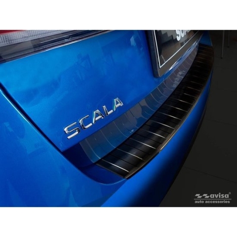 Avisa Zwart RVS Achterbumperprotector passend voor Skoda Scala 2019- 'Ribs'