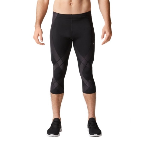 CW-X - Endurance Generator ¾ Compressiebroek - hardloopbroek – heup, rug, hamstring en knie ondersteuning - heren - Zwart - maat S