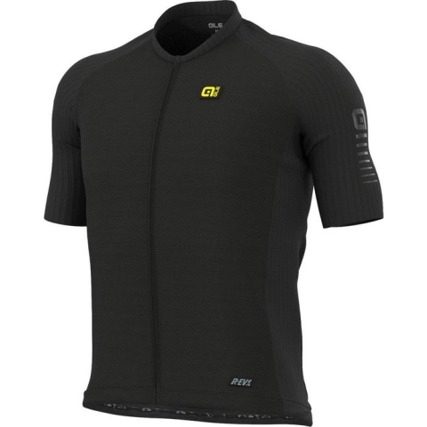 Ale R-ev1 Silver Cooling Korte Mouwen Fietsshirt Zwart M Man