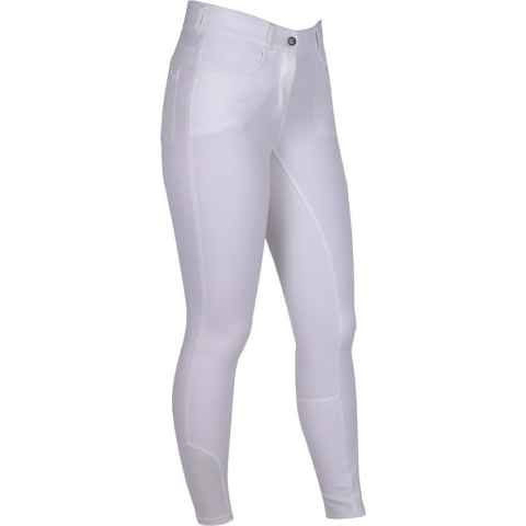 Mondoni Sada High Waist Full Grip Rijbroek - Paardrijbroek - Maat: 38 - Wit - Polyester / Spandex
