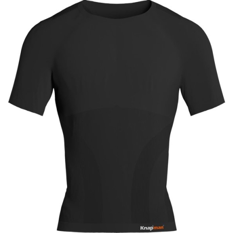 Knap'man Pro Performance Baselayer Shirt voor Heren | Baselayer Compressieshirt | Korte mouwen | Zwart | Maat XXL