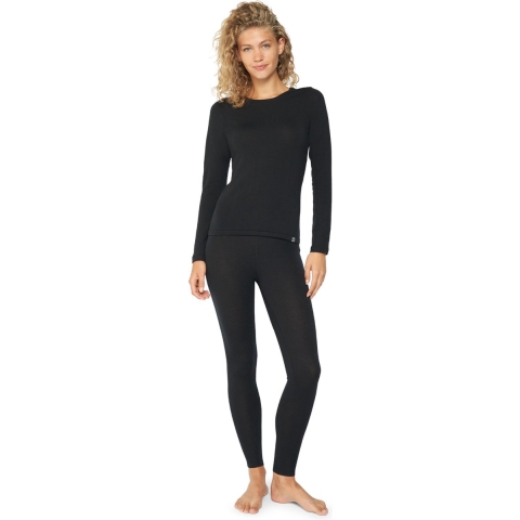 DANISH ENDURANCE Thermo Ondergoed set voor Dames - van Merino Wol - Ademend - Zwart- L