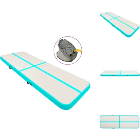 vidaXL Opblaasbare sportmat - 400 x 100 x 15 cm - Schokabsorberend en waterdicht - Yogamat