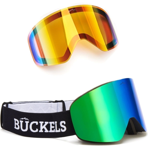 Buckels SunIce met 2 verwisselbare lenzen skibril zwart