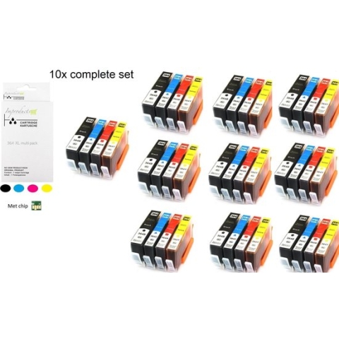 Improducts® Inkt cartridge - Alternatief Hp 364 XL 364XL 10x complete set