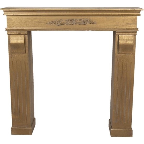 Clayre & Eef Schouw 100x22x99 cm Goudkleurig Hout Rechthoek Schoorsteenmantel