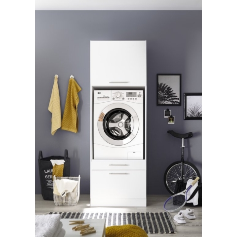 Wasmachine kast met verhoger - Wasmachine kast - Wasmachine ombouw meubel - Wit