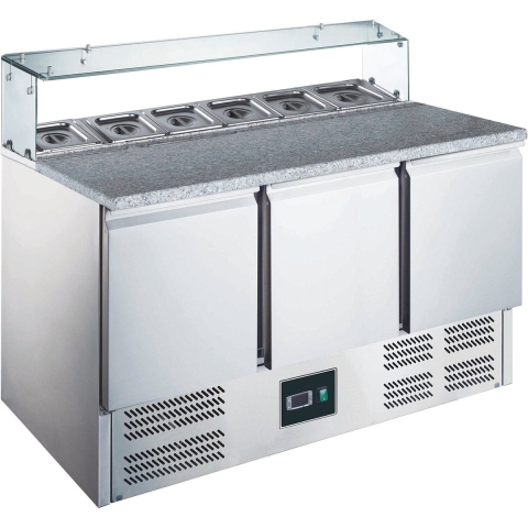 Pizza Preparation Table With Glass Top Model Eps 903 G, Saro 465-1065