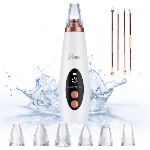 P'eau® Blackhead Remover | Poriënreiniger | Mee eters verwijderen | Acne | Comedonenlepels | Huidverzorging | 6 opzetstukken