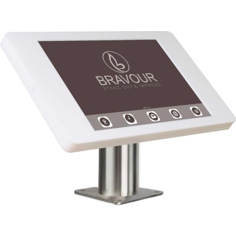 Tablet tafelhouder Fino voor Samsung Galaxy 12.2 tablets – wit/RVS