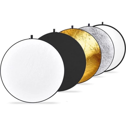Neewer® - 12in/30cm Lichtweerkaatsing Lichtdiffuser 5-in-1 Opvouwbaar Multidisk Transparant, Zilver, Goud, Wit en Zwart voor Fotostudioverlichting en Buitenverlichting - Professionele Fotografie Lichtreflectie - Ideaal voor Studio- en Buitenopnames
