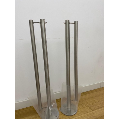 Inox baniersteunen voor gevelbanieren, 80cm