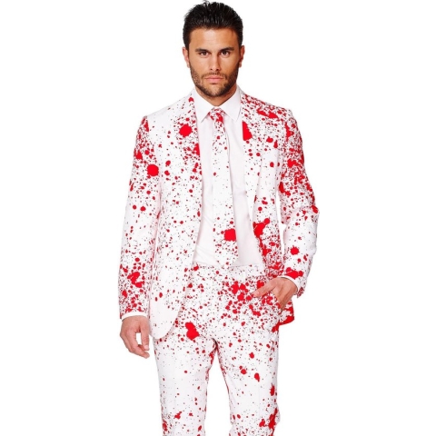 OppoSuits Bloody Harry - Mannen Kostuum - Wit - Halloween - Maat 60
