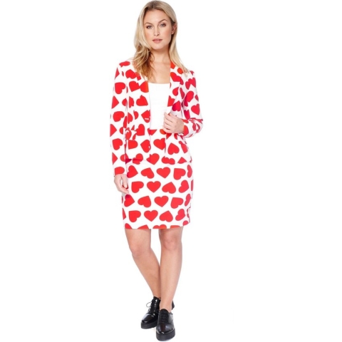 OppoSuits Queen of Hearts - Vrouwen Kostuum - Rood - Feest - Maat 34