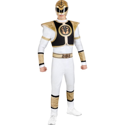 FUNIDELIA Wit Power Ranger-kostuum voor mannen - Maat: XL - Wit