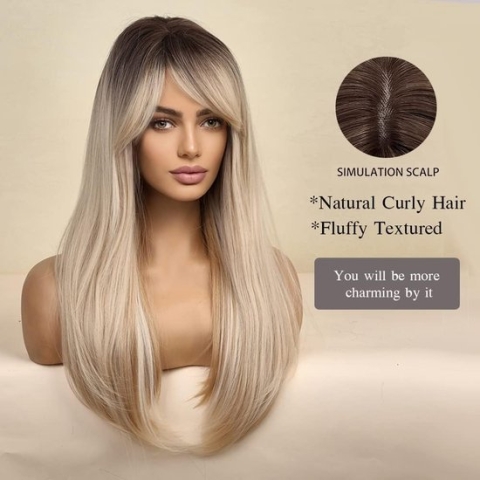 Vrouwen Natuurlijke Kijken Synthetische Pruiken - Women's Wigs-22,2 x 16,41 x 5,21 cm; 381 gram