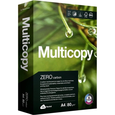 Kopieerpapier Multicopy Zero A4 80gr wit 500vel - 5 stuks