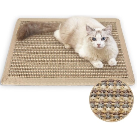Krabton voor Katten - Natuurlijk Sisal Kraboppervlak - Duurzaam Houten Frame - Stijlvol en Entertainmentrijk Design - Inclusief Speelse Elementen - Veilige Ruimte voor Ontspanning - Eenvoudig Te Monteren - 80 cm x 40 cm x 40 cm -