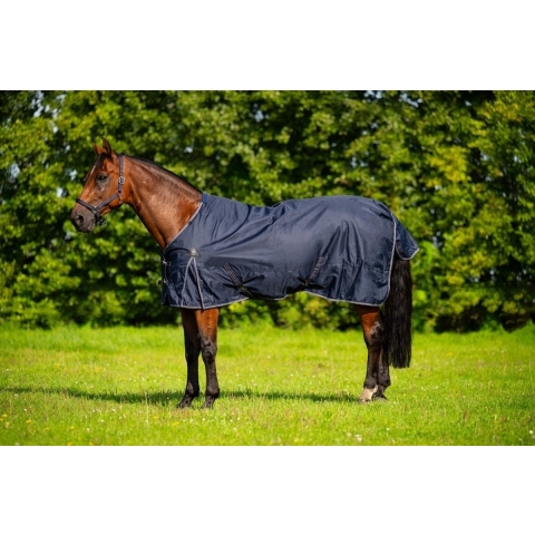 DKR Sports Outdoordeken Luxe 100grs - maat 145/195 - navy/silver