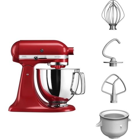KitchenAid Keukenmachine 5KSM125EER + Roomijsmaker 5KICA0WH | Keukenrobots | Keuken&Koken - Keukenapparaten | 5413184403553