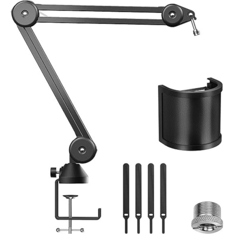 professional microphone arm - QuadCast Boom Arm Stand / microfoonhouder, microphone arm standard adjustable microphone stand 44.79 x 23.7 x 7.9 cm;