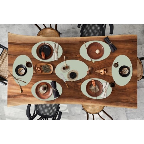 Placemats ovaal - Onderleggers - Ovale placemats - Kleur - Mintgroen - Interieur - 10 stuks