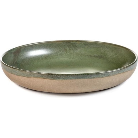 Serax Surface By Sergio Herman Schaal -  Ø32cm x H5,5cm - Grijs en Camogreen - 1 stuk