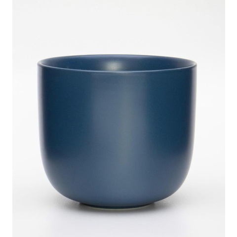 Cappuccino Kopjes Set van 2 x 380 ml in Diepblauw Mat Porselein I Koffiemok Donkerblauw zonder Handvat I Vaatwasmachinebestendig