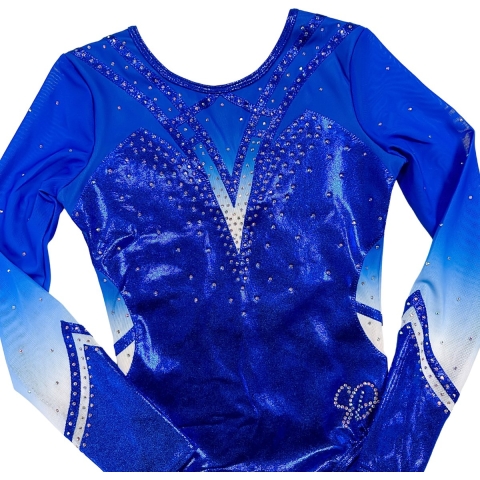 Sparkle&Dream Turnpakje Coco Blauw - Maat CLA 134/140 - Gympakje voor Turnen, Acro, Trampoline en Gymnastiek