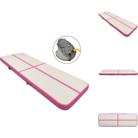 vidaXL Sportmat - Opblaasbaar - 400x100x20 cm - Hoge-dichtheid PVC - Yogamat