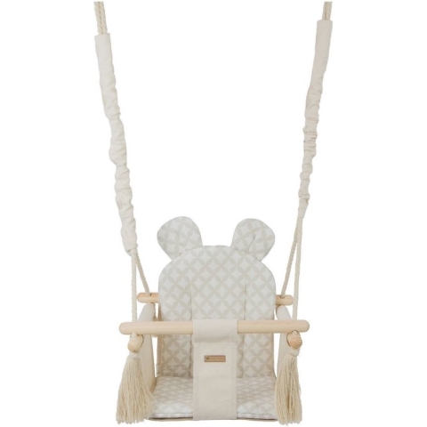 Baby schommel - hout - crème met diamant - tot 20 kg