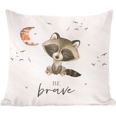 Sierkussens - Kussentjes Woonkamer - 60x60 cm - Waterverf - Be brave - Quotes - Kinderen - Jongens - Meisjes