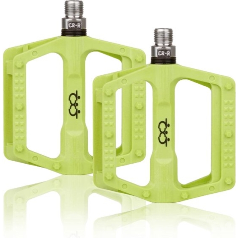 Fietspedaal aluminium fietspedalen fietsen/straat Mountain MTB/BMX met supergelagerde pedalen licht stabiel verzegelde lagers plat antislippedaal voor 9/16 inch (groen-76)