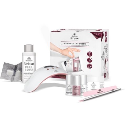Alessandro Striplac Starterkit - Gelnagellak Set met LED Lamp - Inclusief Kleurlak Roze - Gellak Starterspakket 9 pcs