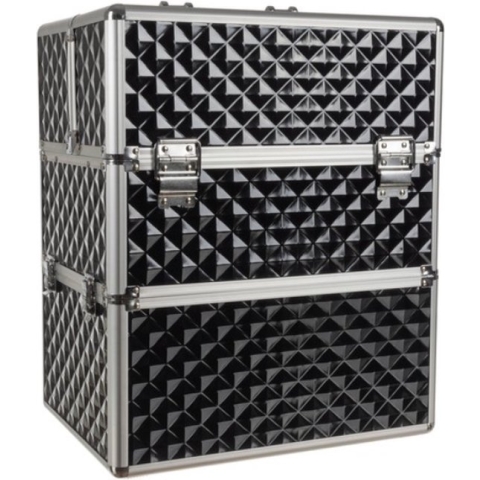 T.R. Goods - 3-delige Cosmetica Koffer set - Kapper Koffer - Nagel - Visagist - Make-up - Cosmetica - Schminken - Trolley - Gemaakt van Aluminium