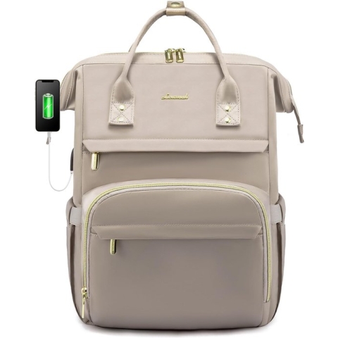 damesrugzak, waterdichte laptoprugzak, 15,6 inch grote rugzak met USB-oplaadpoort, rugzakken Dagrugzakken voor werk, zaken, kantoor, reizen