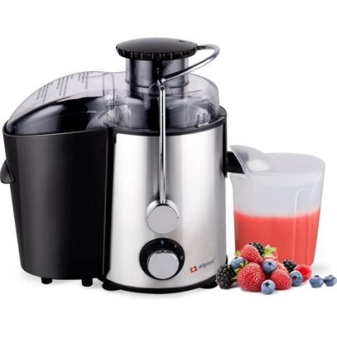 alpina Sapcentrifuge - Groente- en Fruitpers - Juicer - 0,6L Sapkan - 1L Pulpbak - 2 Snelheden