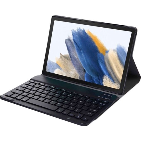 Samsung Galaxy Tab A8 Toetsenbord Hoes hoesje - Just in Case - Effen Zwart - Kunstleer