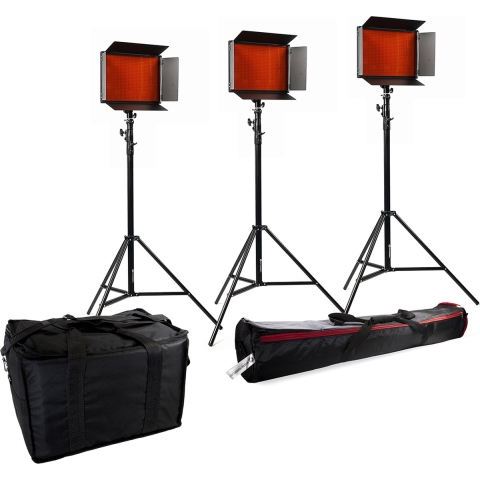Bresser Studio Continu Lamp SH-1200 LED Set (3x LED en 3x Statief)