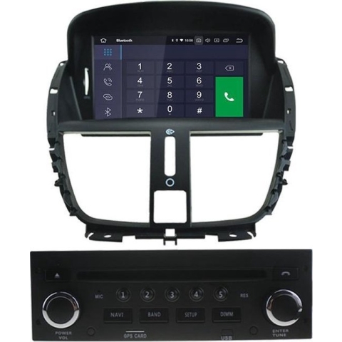 Dynavin Peugeot 207 radio navigatie dvd carkit android 12 usb  64GB met apple carplay en android auto