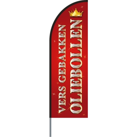 Beachflag - Oliebollen - Beachflag inclusief mast - Horecavlaggen.nl
