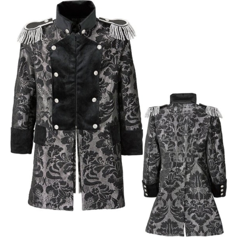 Widmann - Middeleeuwen & Renaissance Kostuum - Royale Paradejas Zilver Man - Zwart, Zilver - Medium - Halloween - Verkleedkleding