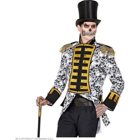 Widmann - Heks & Spider Lady & Voodoo & Duistere Religie Kostuum - Graaf Skull Van Dodenstijn Man - Zwart / Wit - Large - Halloween - Verkleedkleding