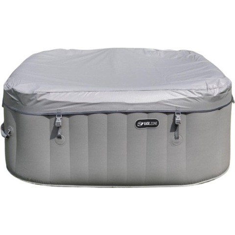 Opblaasbare Zwembad - Jacuzzi - Zwembad - Whirlpool - Opblaasbaar - Vierkant - Verwarmd - 4 Personen - 145 x 145 x 65 cm - Superstille Pomp - Grijs